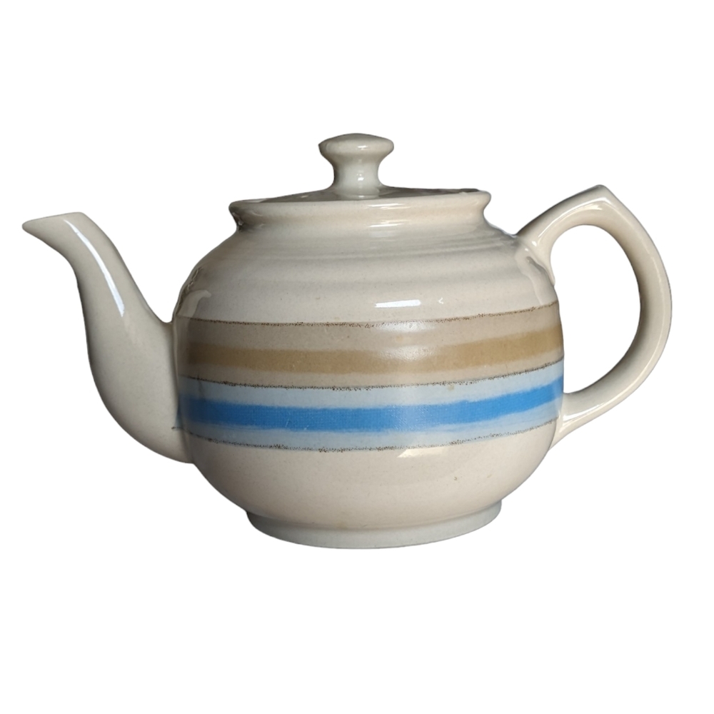 Stoneware Japan Vintage Teapot Sand Beach Bone Color Small